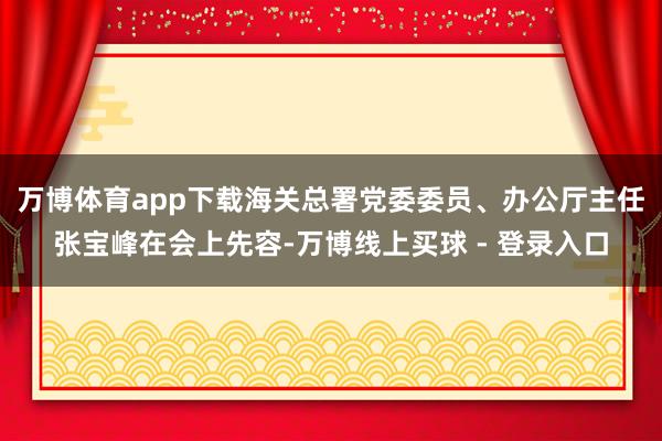 万博体育app下载　　海关总署党委委员、办公厅主任张宝峰在会上先容-万博线上买球 - 登录入口